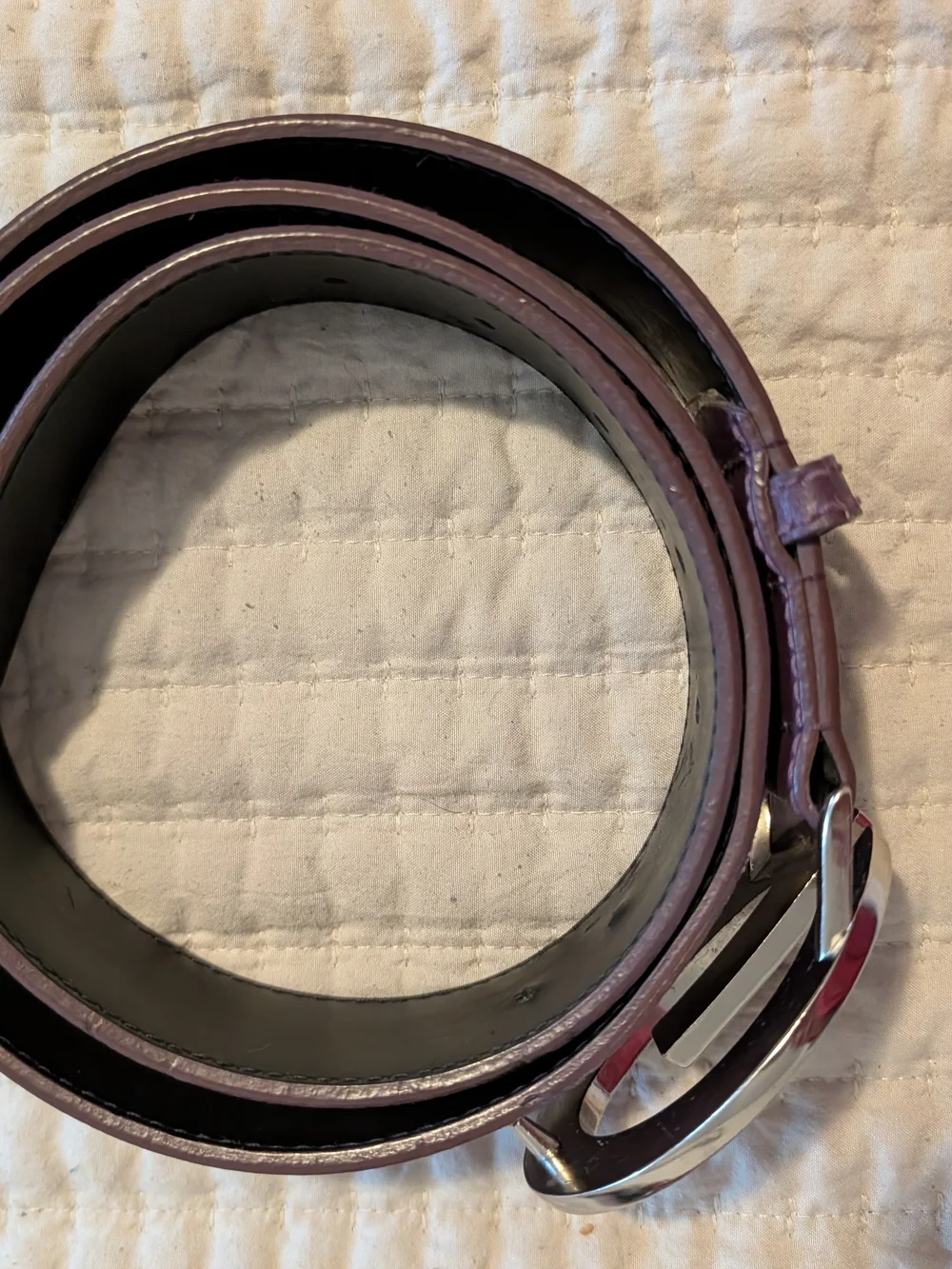 Guess Leather Purple Jeweled G Buckle Belt